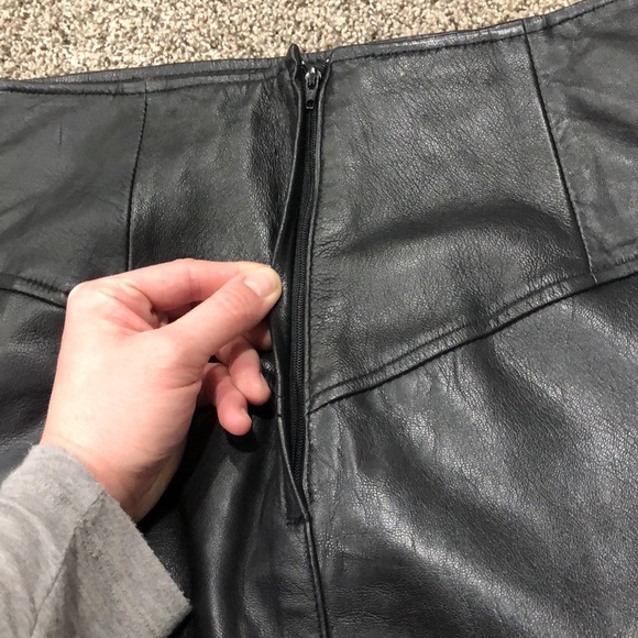 ARCHITECT 100% Leather Black Skirt Size 10 - Picture 3 of 5